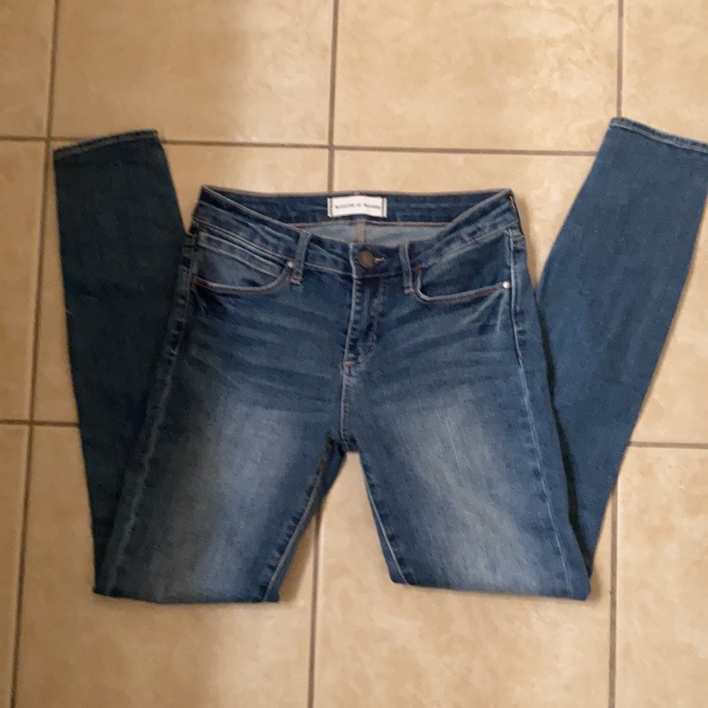 Articles of Society Medium Wash Sarah Benton City Mid Rise Skinny Jeans, 26